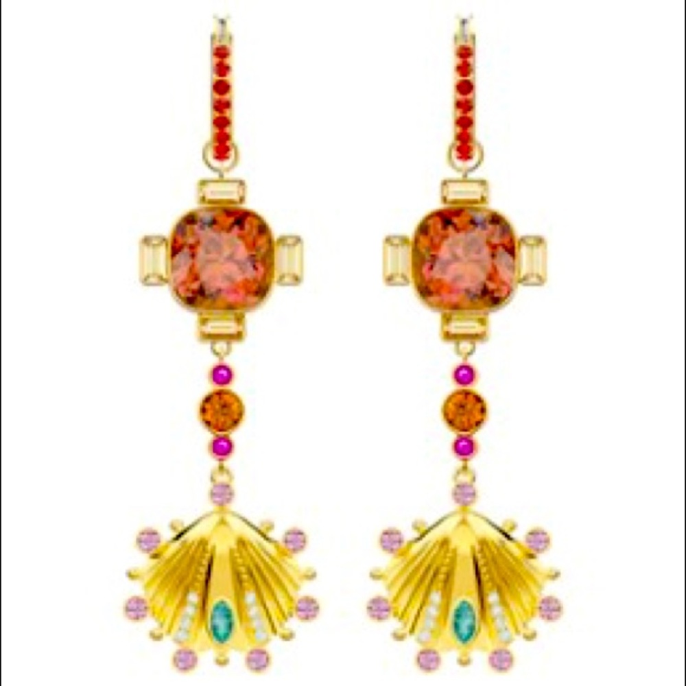 Swarovski Lucky Goddess Shell Pierced Earrings